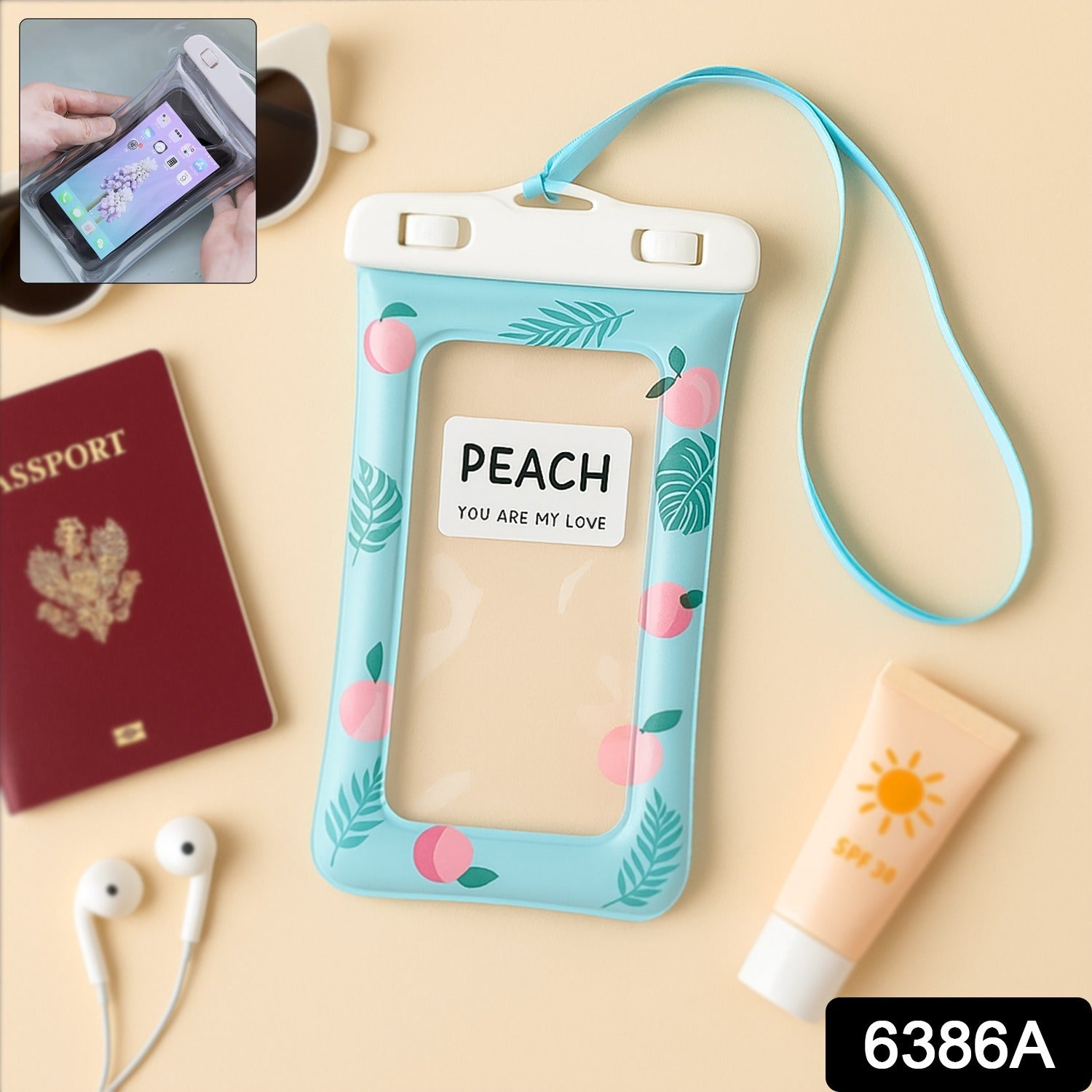 Peach Color Waterproof Phone Pouch  Peach Color Waterproof Phone Pouch